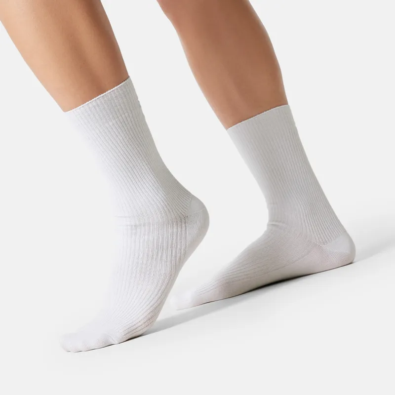 LiNing Sports Life Collection Mid Calf Socks Unisex 1 Pack Standard White/Sky Blue-6