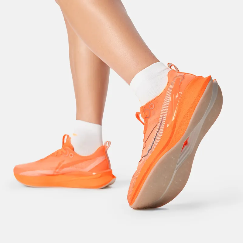 LiNing Red Hare 8PRO Breathable And Resilient Low Top Training Racing Running Shoes Men's Fluorescent Melon Orange-5