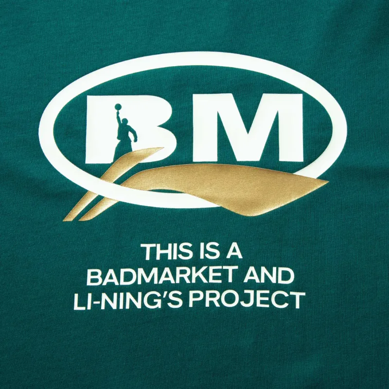 LiNing x BADMARKET Sports Life Collection T Shirt Men's Reef Green-3