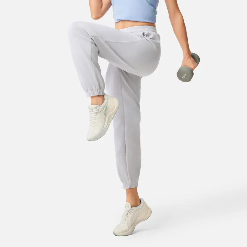 LiNing Fitness Series Knitted Sports Pants Women's Calm Gray-4