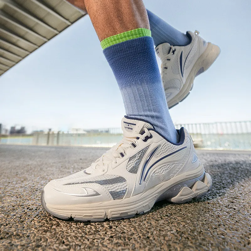 LiNing Shake 2.0 Anti Slip And Wear Resistant Breathable Low Top Casual Running Shoes Men's White Blue-6