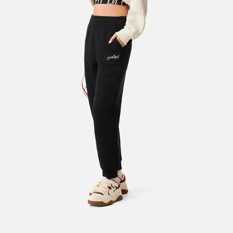 LiNing Rijin Doujin Collection Knitted Sports Pants Women's Black-5