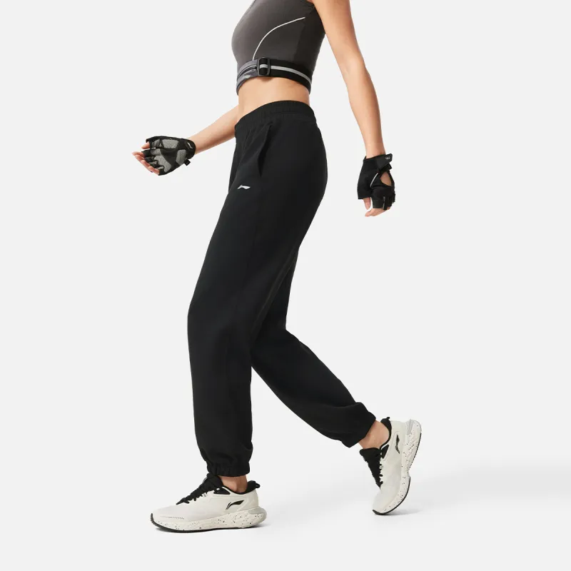 LiNing Fitness Series Knitted Sports Pants Women's Black-5