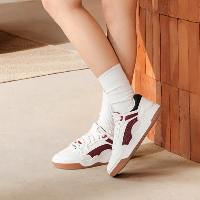 LiNing Moon White 2.0 Anti Slip And Wear Resistant Breathable Low Top Skateboard Shoes Women's White Red-7