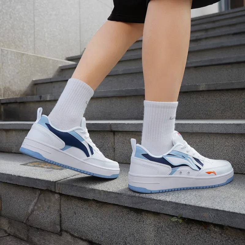 LiNing Haichuan Slip Resistant Cushioning Abrasion Resistant Lightweight Low Top Skateboard Shoes Men's White Blue-11