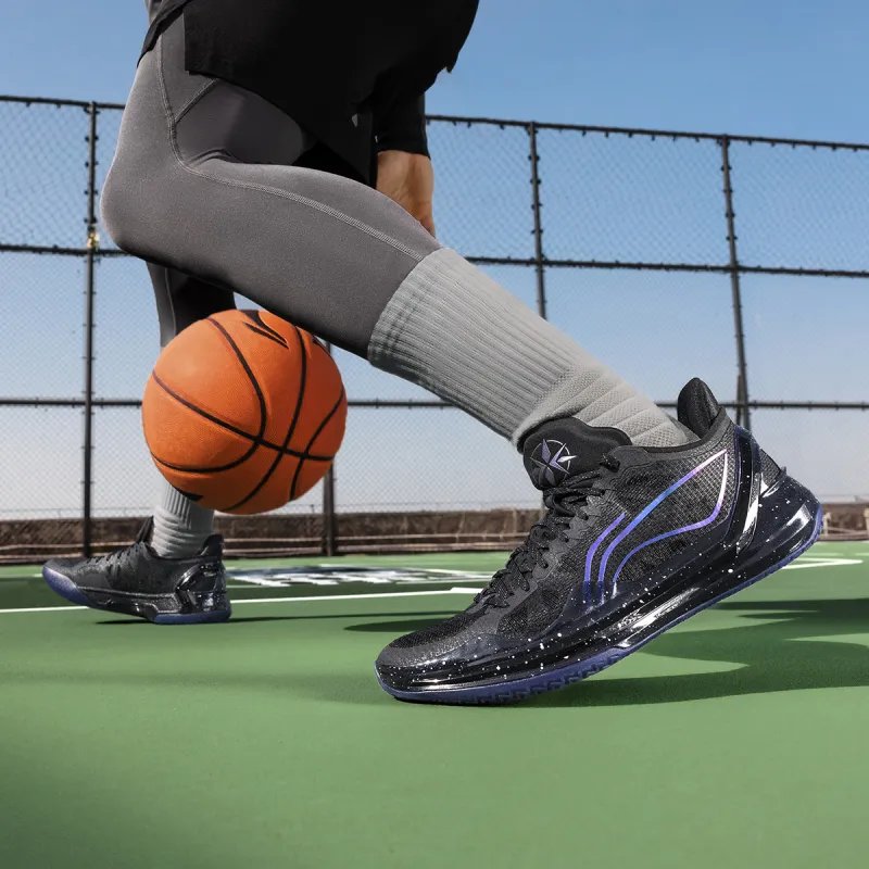 LiNing Blade 4V2 Cushioning Slip Resistant Lightweight Rebound Low Top Basketball Shoes Men's Black-7