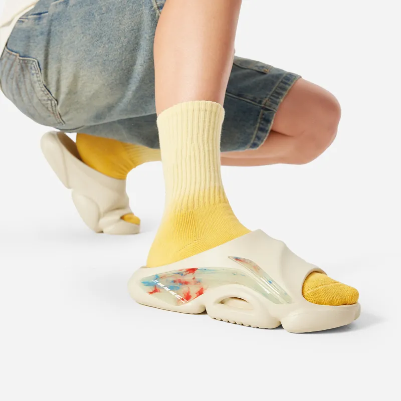 LiNing Abrasion Resistant Slip Resistant Slide Slippers Men's Yellow-7