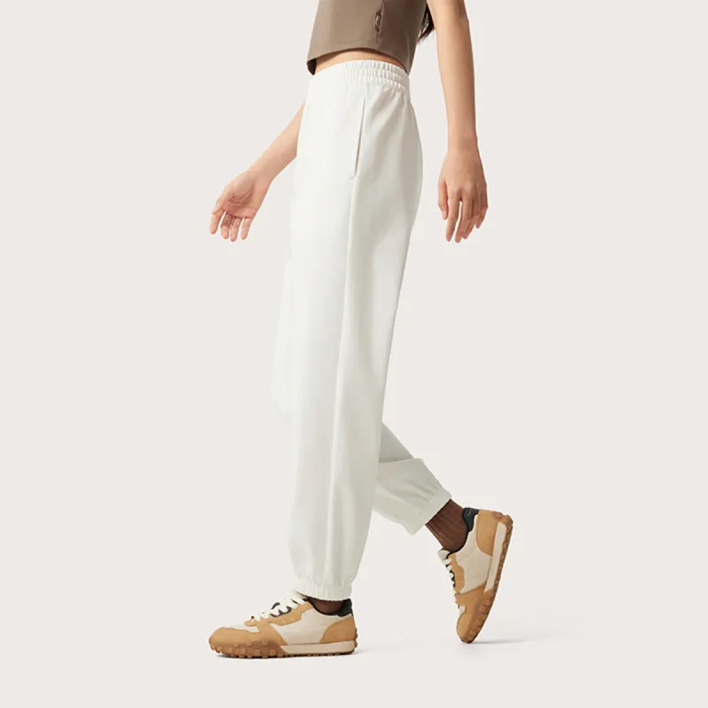 LiNing Sports Life Collection Knitted Sports Pants Women's Ivory-3
