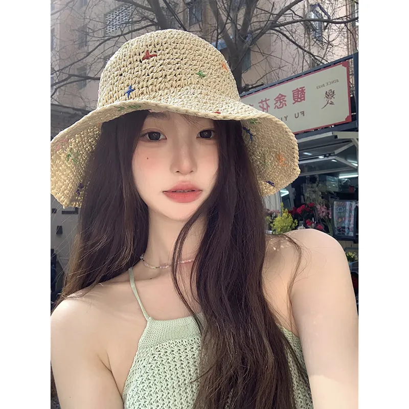 PISHUSHU Cotton Bucket Hats Women's-3