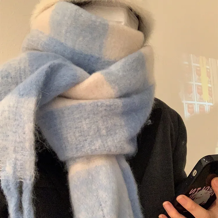 PISHUSHU Knit Scarves Unisex-3