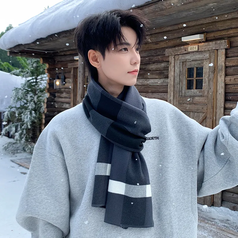 PISHUSHU Polyester Knit Scarves Unisex-2