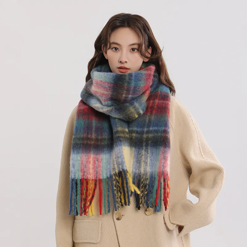 PISHUSHU Polyester Knit Scarves Unisex-4