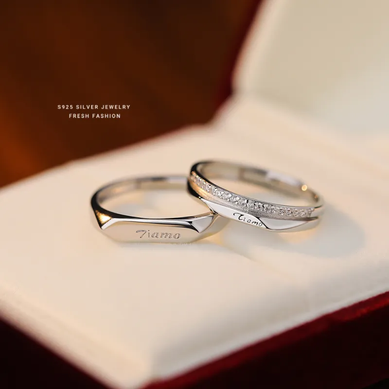 PISHUSHU 925 Sterling Silver Rings Unisex Silver-1