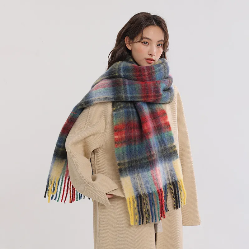 PISHUSHU Polyester Knit Scarves Unisex-1