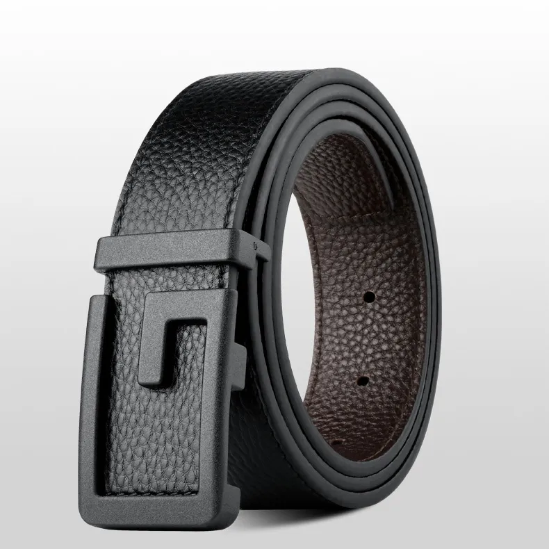 PISHUSHU Cow Leather Leather Belts Men's Width  3.5cm-2