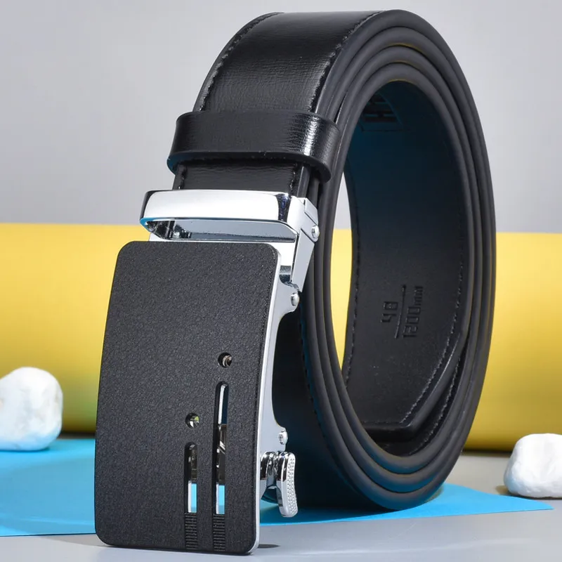 PISHUSHU Cow Leather Belts Men's Width 3.4cm-3