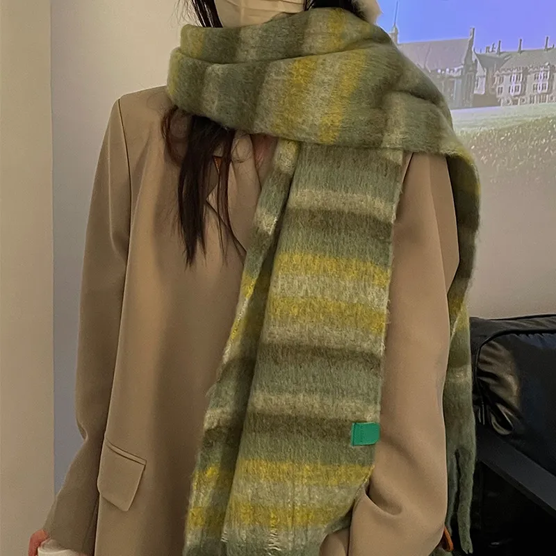PISHUSHU Polyester Knit Scarves Unisex-4