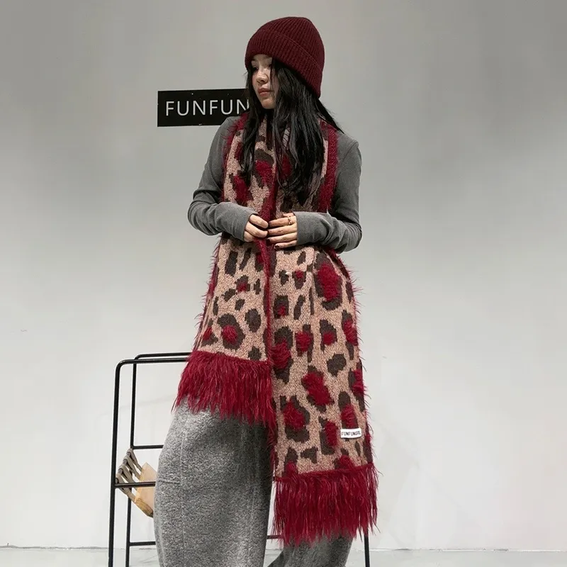 PISHUSHU Wool Blend Knit Scarves Women's-1