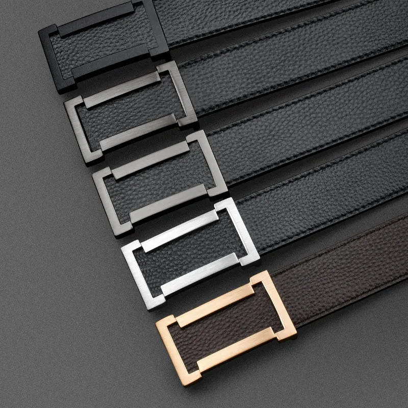 PISHUSHU Cow Leather Leather Belts Men's 3.5cm-1