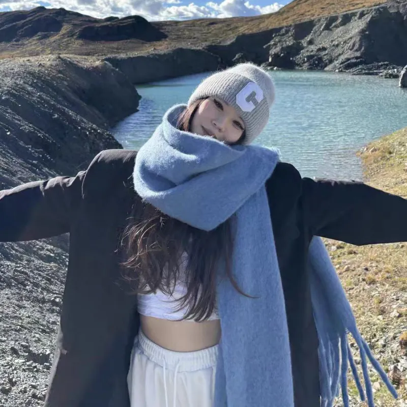 PISHUSHU Knit Scarves Unisex-2