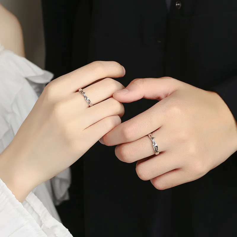PISHUSHU 999 Fine Silver Rings Unisex-2