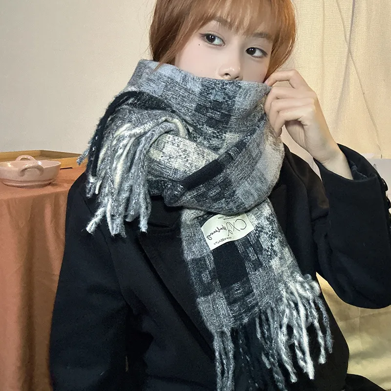 PISHUSHU Polyester Knit Scarves Unisex Capri Blue-5