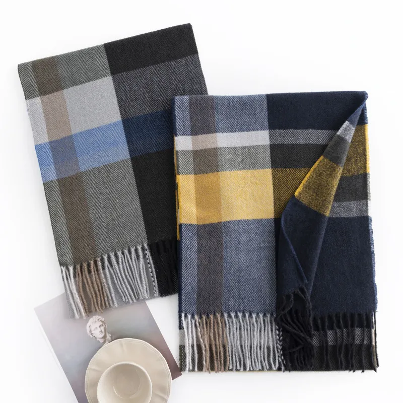 PISHUSHU Knit Scarves Men-5
