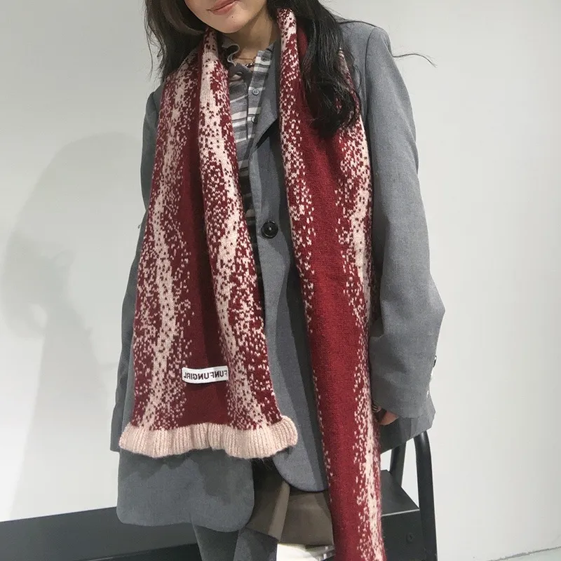 PISHUSHU Wool Blend Knit Scarves Unisex-6