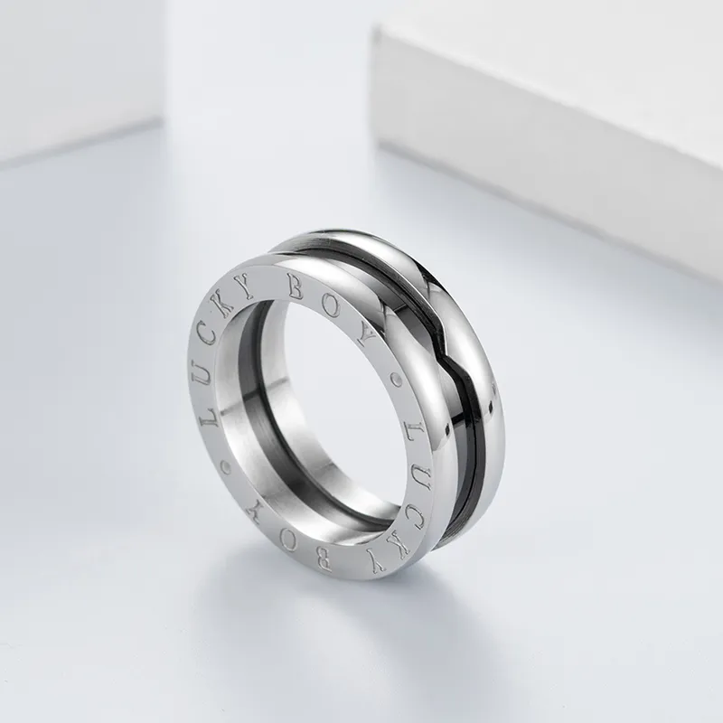PISHUSHU Titanium Steel Rings Unisex-1