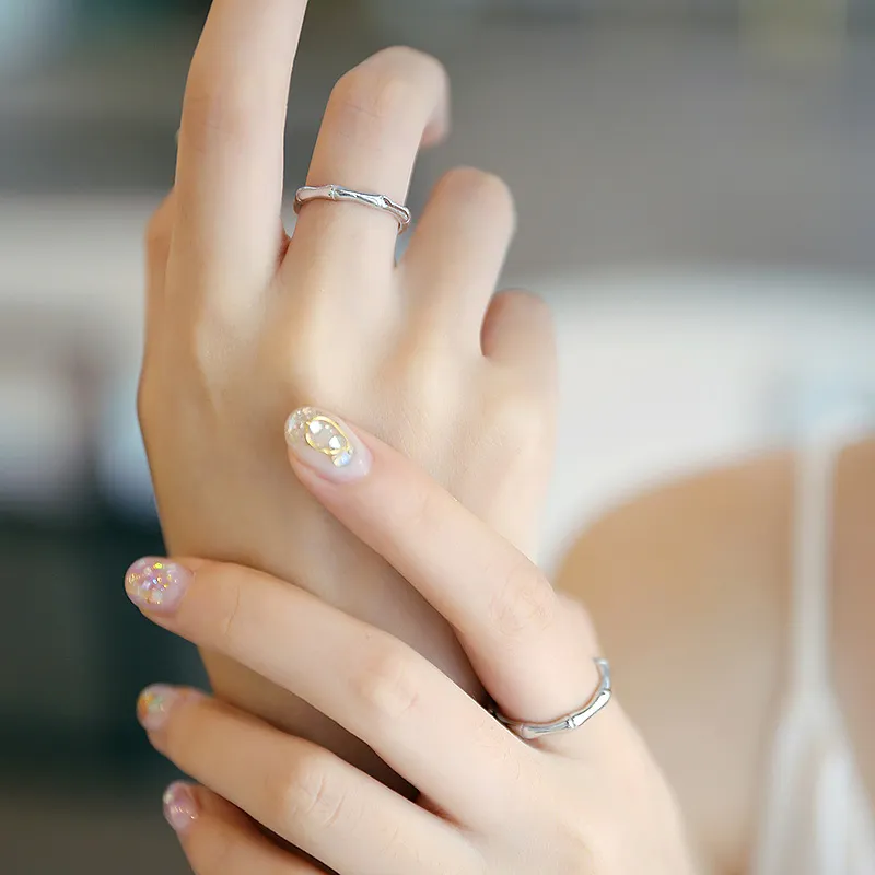 PISHUSHU 925 Sterling Silver Rings Unisex-3