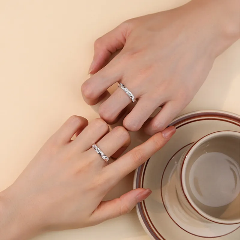 PISHUSHU 999 Fine Silver Rings Unisex-2