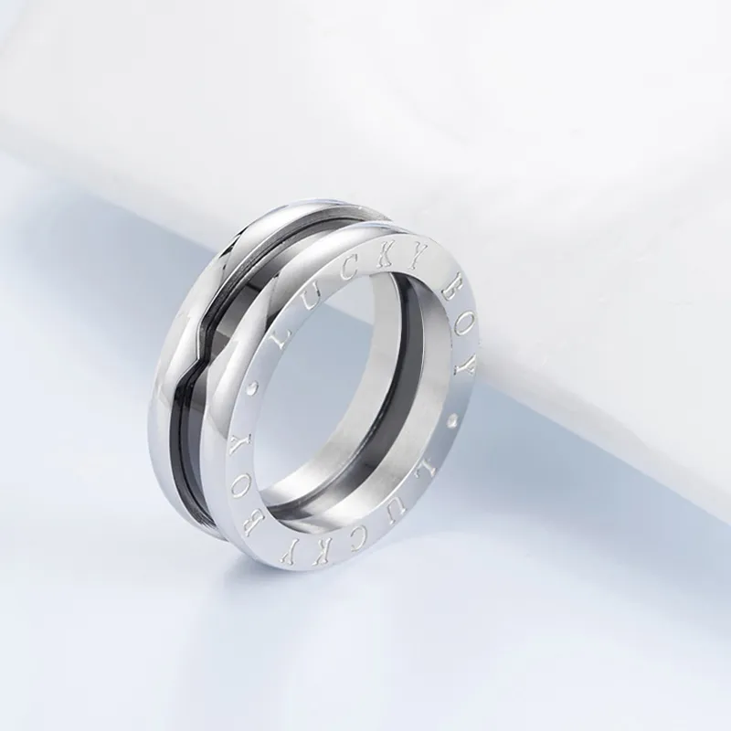 PISHUSHU Titanium Steel Rings Unisex-2