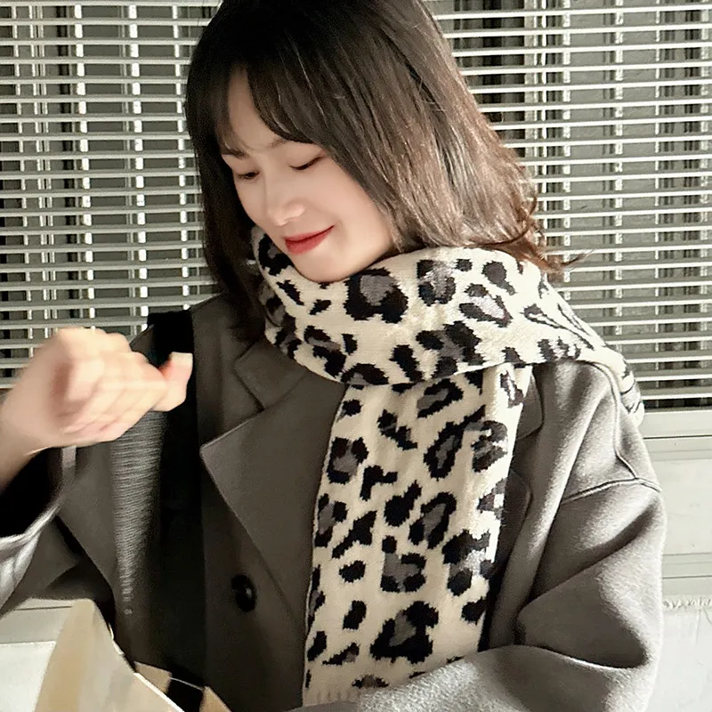PISHUSHU Acrylic Knit Scarves Unisex-3