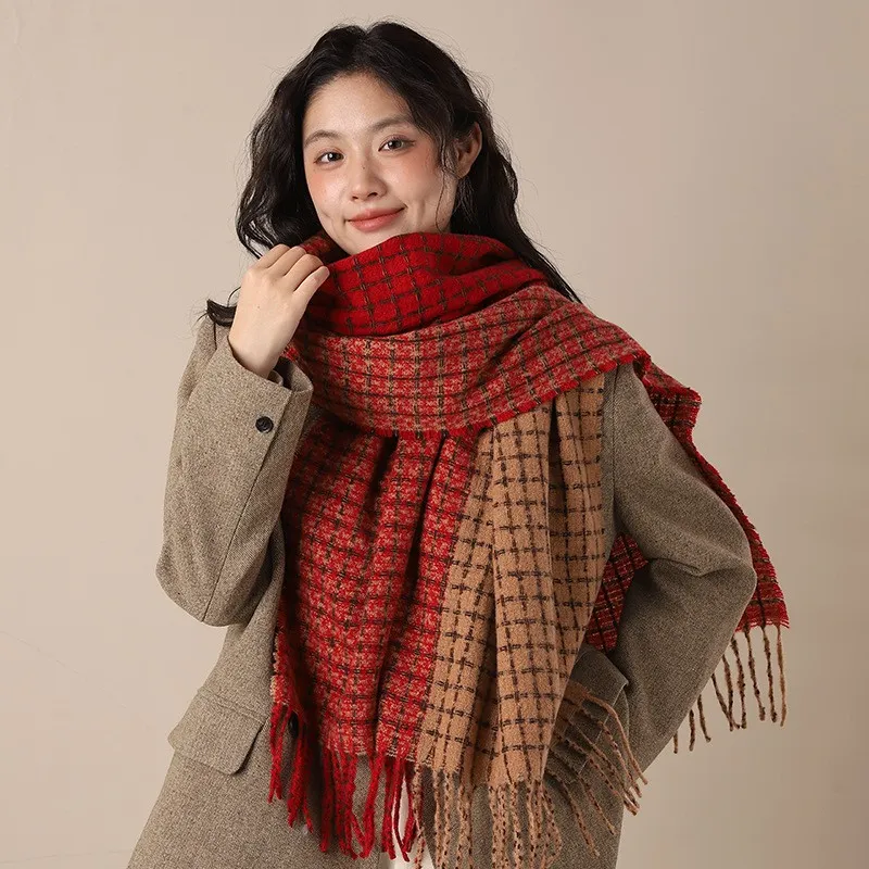 PISHUSHU Polyester Knit Scarves Unisex Twilight Gray Purple-5