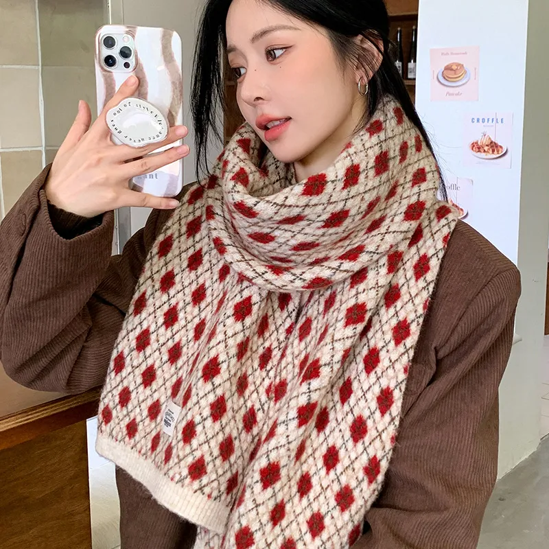 PISHUSHU Cotton Knit Scarves Unisex-4