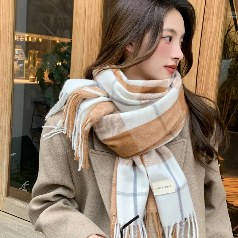 PISHUSHU Polyester Knit Scarves Unisex-1