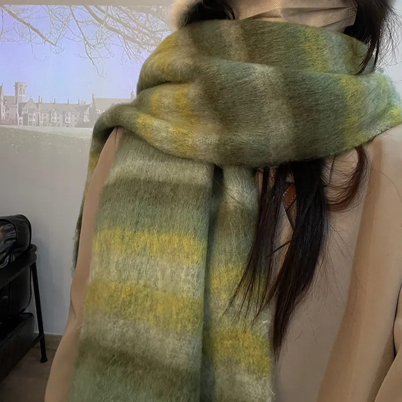 PISHUSHU Polyester Knit Scarves Unisex-3