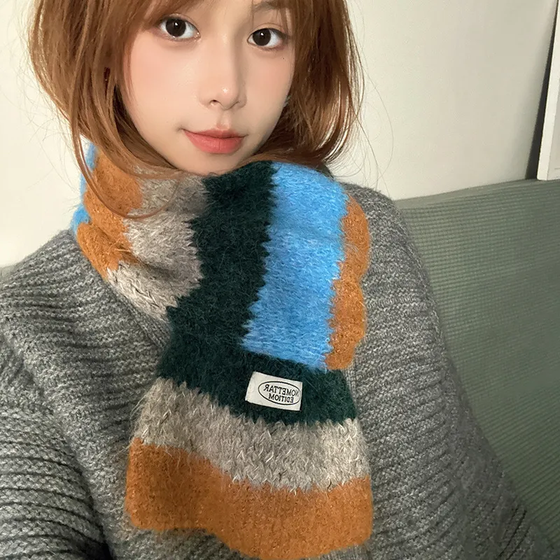 PISHUSHU Wool Blend Knit Scarves Unisex-3