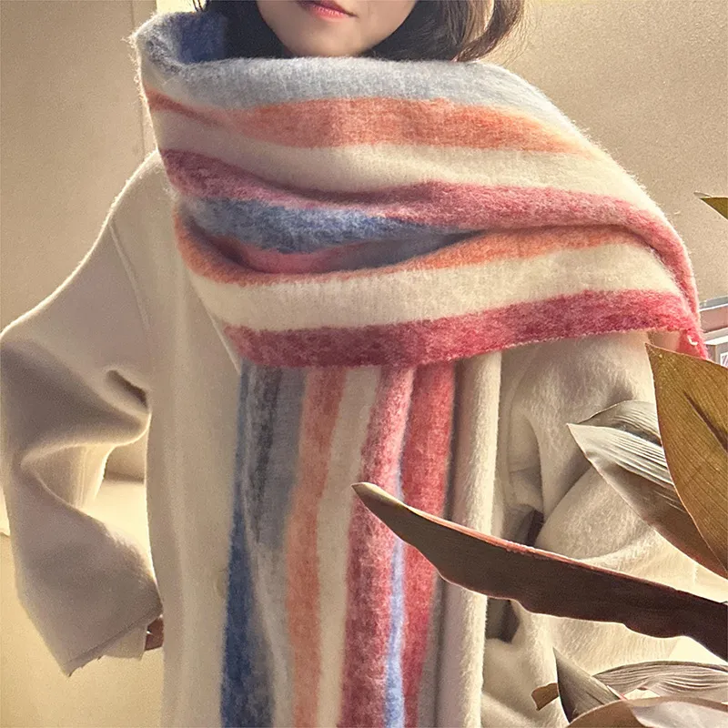 PISHUSHU Polyester Knit Scarves Unisex-2