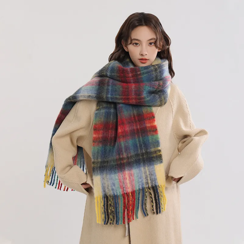 PISHUSHU Polyester Knit Scarves Unisex-3