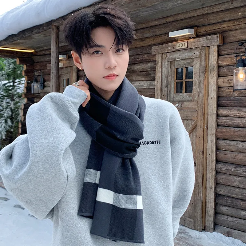 PISHUSHU Polyester Knit Scarves Unisex-1