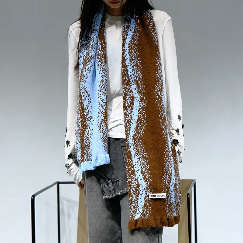 PISHUSHU Wool Blend Knit Scarves Unisex-4