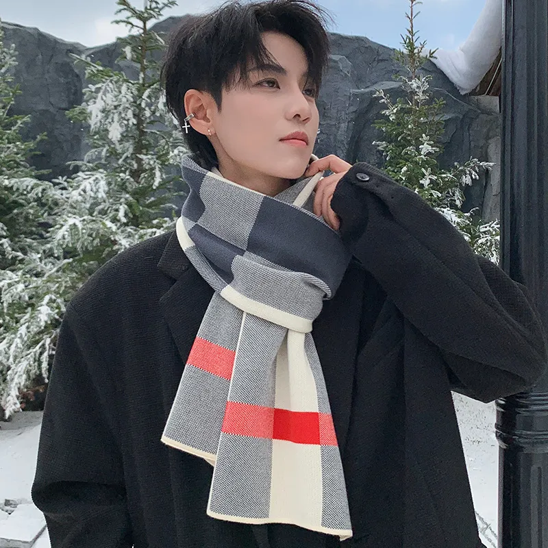 PISHUSHU Polyester Knit Scarves Unisex-4