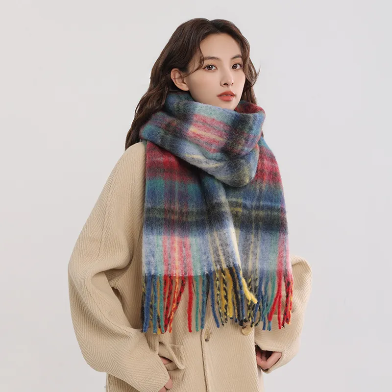 PISHUSHU Polyester Knit Scarves Unisex-5