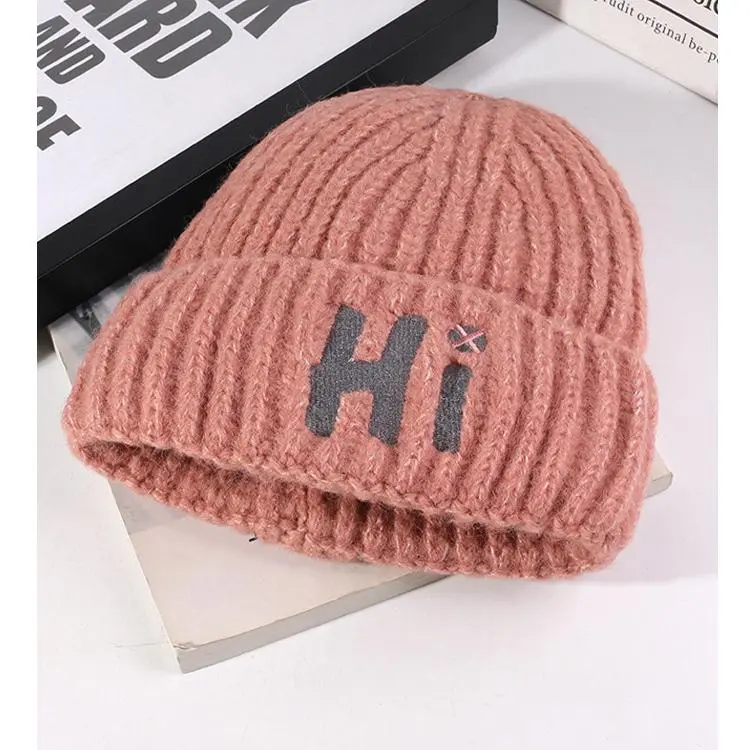 PISHUSHU Polyamide Beanies Women's Pink Khaki Mocha-1