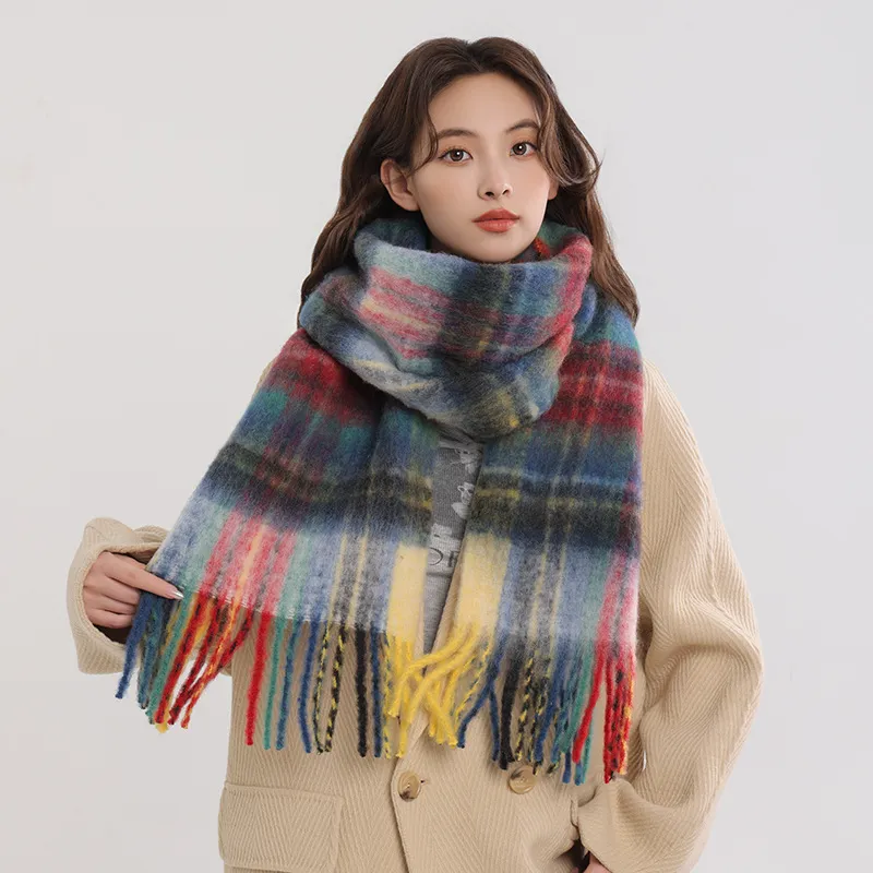 PISHUSHU Polyester Knit Scarves Unisex-6