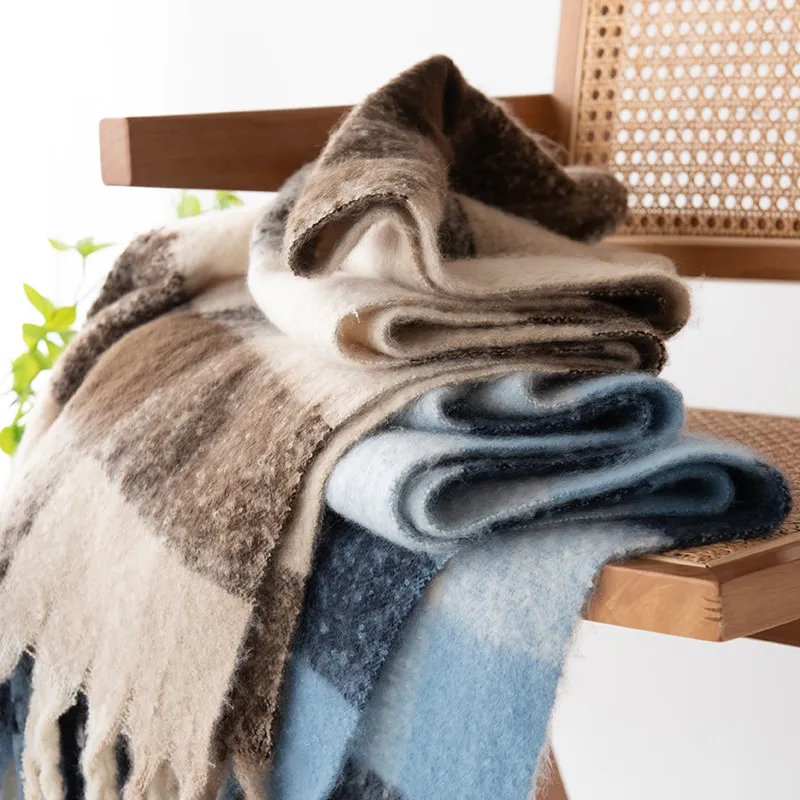 PISHUSHU Polyester Knit Scarves Unisex-4