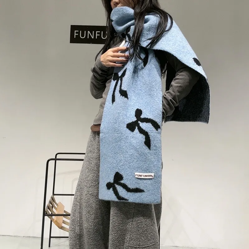 PISHUSHU Wool Blend Knit Scarves Women's-5