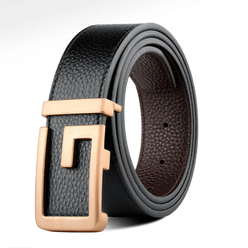 PISHUSHU Cow Leather Leather Belts Men's Width  3.5cm-4