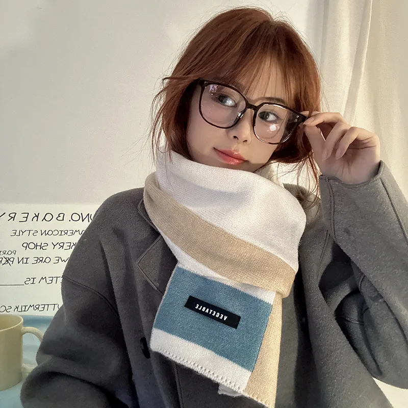 PISHUSHU Acrylic Knit Scarves Unisex-2